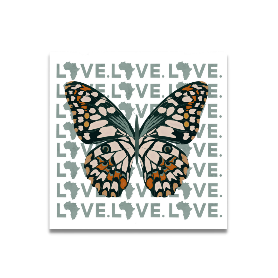 2022 Sticker- LOVE. Butterfly Square, Layne Collection - 2.5"