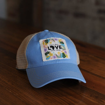 Hat - Relaxed Blue Trucker with Layne Love Him Love Them Patch