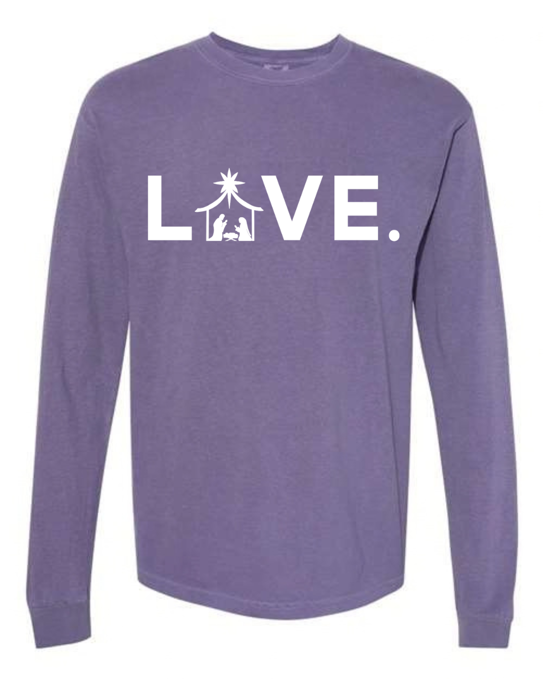 2026 Adult Comfort Colors Longsleeve Grape Nativity Tee PRE ORDER