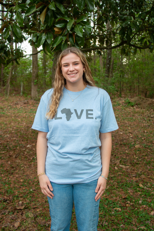 Adult Tee Heather Columbia Blue w/ Gray