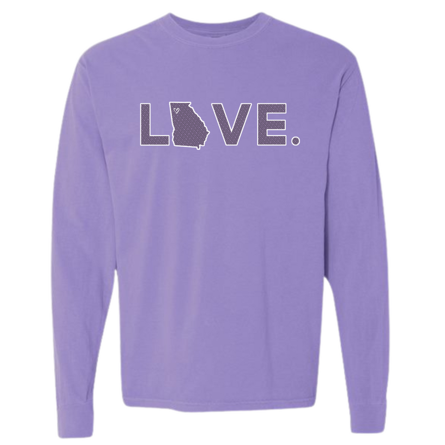 2025 Valentine's Collection Adult Comfort Color Long Sleeve Violet