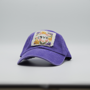 Hat - Relaxed Purple Trucker with Spring Layne Floral Patch