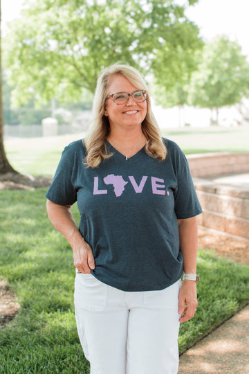 2025 Navy V Neck Tee - Mother's Day