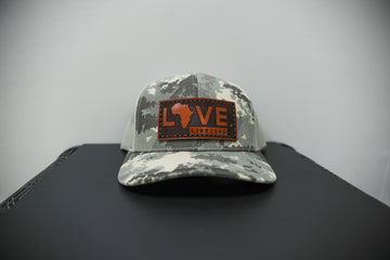 Digital Camo LOVE. Leather Patch Hat