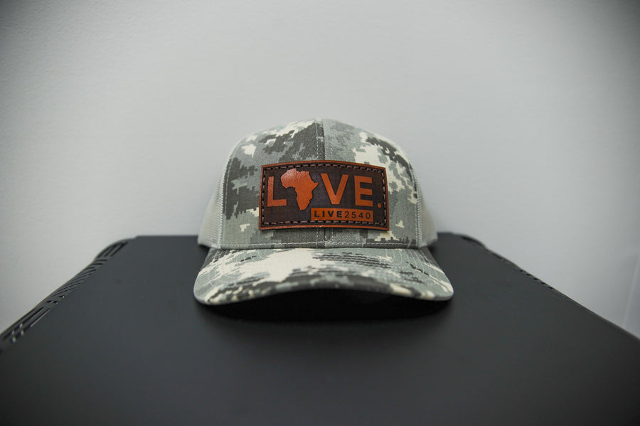 Digital Camo LOVE. Leather Patch Hat