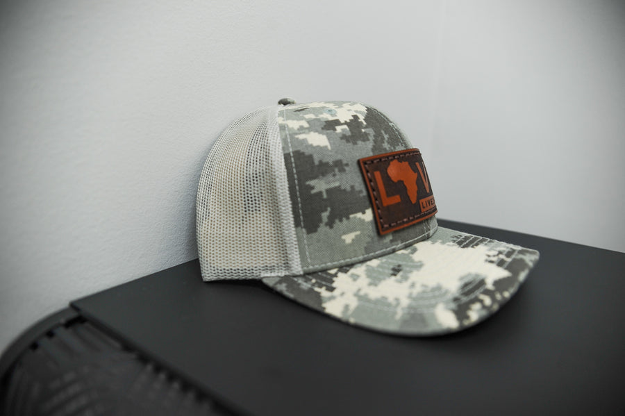 Digital Camo LOVE. Leather Patch Hat
