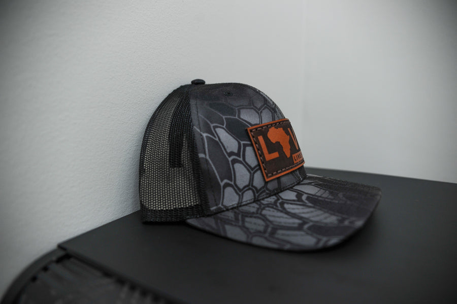 Charcoal LOVE. Leather Patch Hat