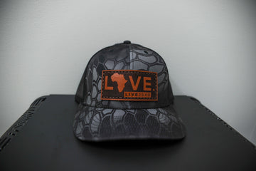 Charcoal LOVE. Leather Patch Hat