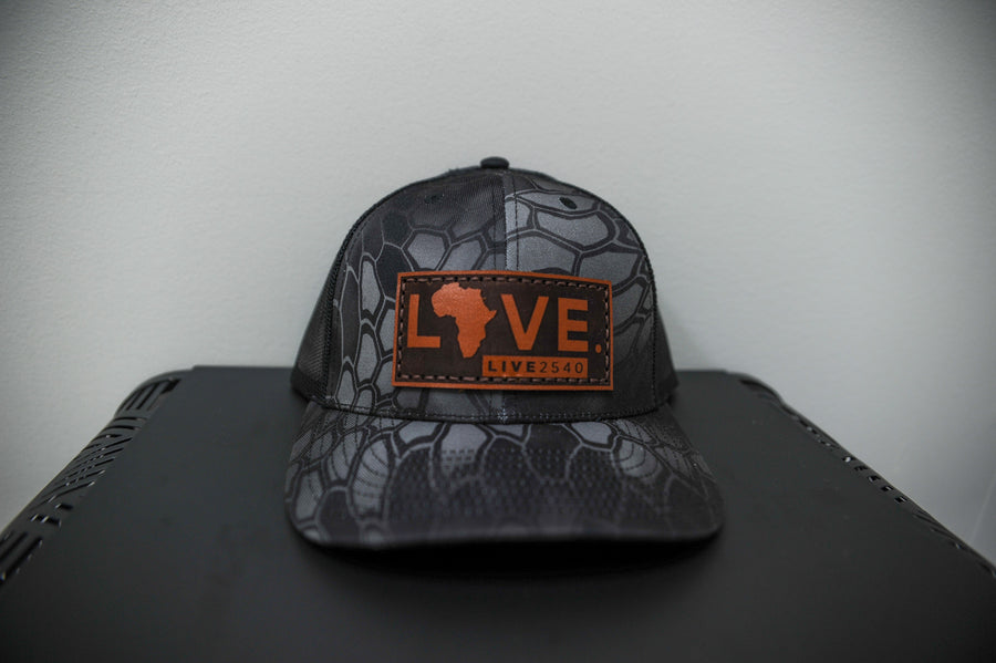 Charcoal LOVE. Leather Patch Hat
