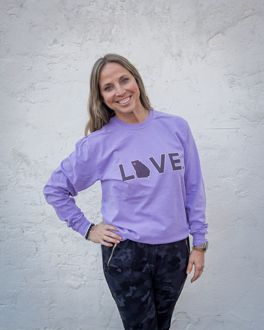 2025 Valentine's Collection Adult Comfort Color Long Sleeve Violet