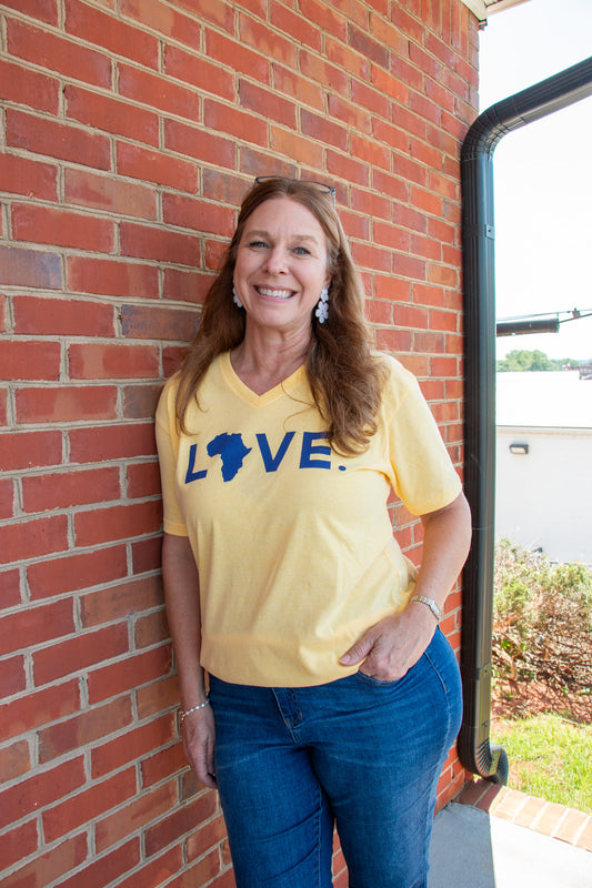 2026 Adult Vneck Tee - Banana Cream
