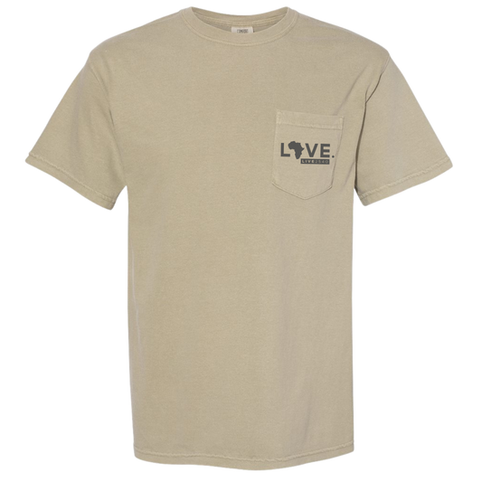 2026 Khaki Comfort Colors Pocket Tee