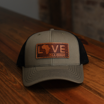 Trucker Hat - Military w/ Leather Patch