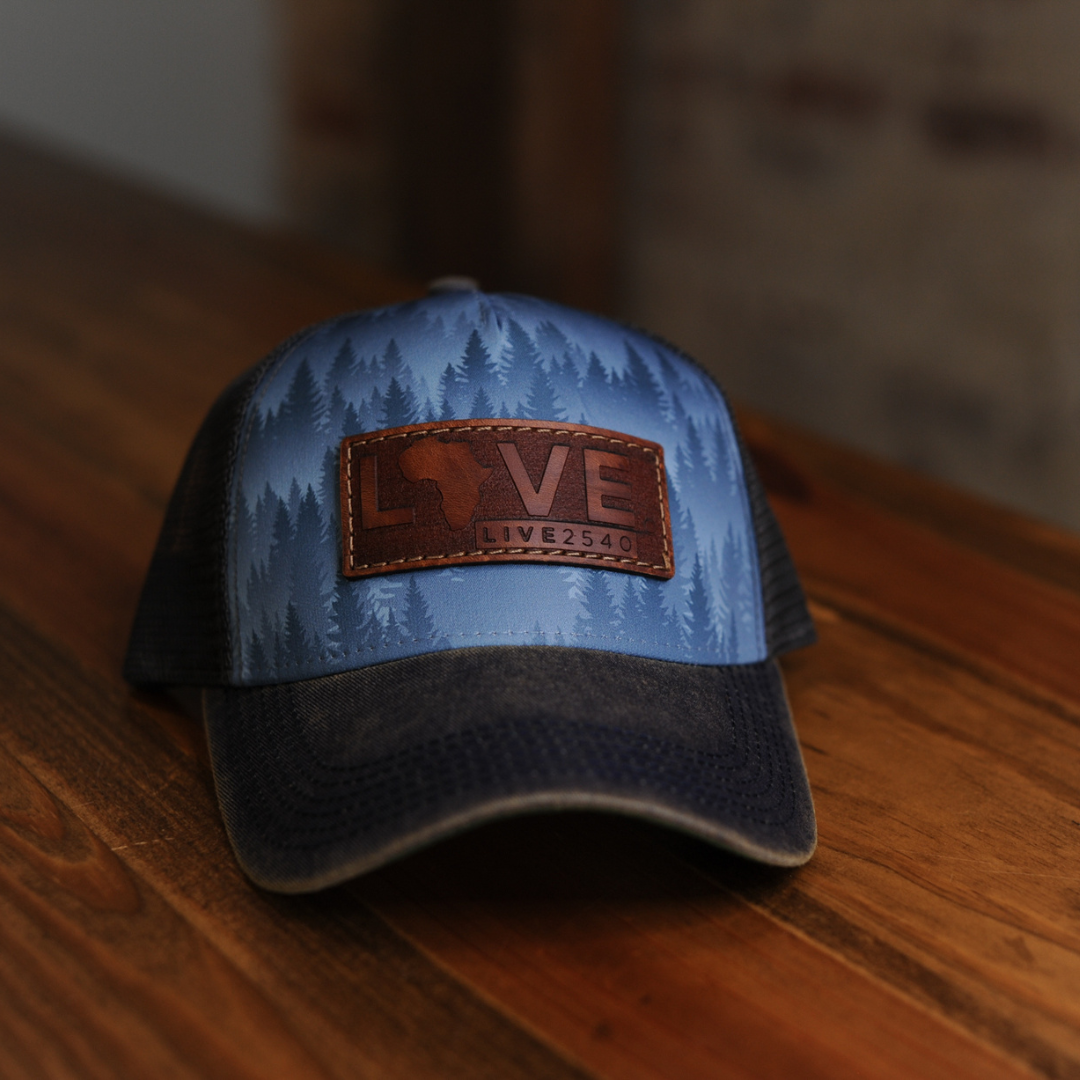 Trucker Hat - Trees w/ Leather Patch