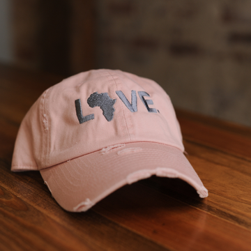2023 Hat - LOVE. - Relaxed Cotton Twill- Pink & Grey