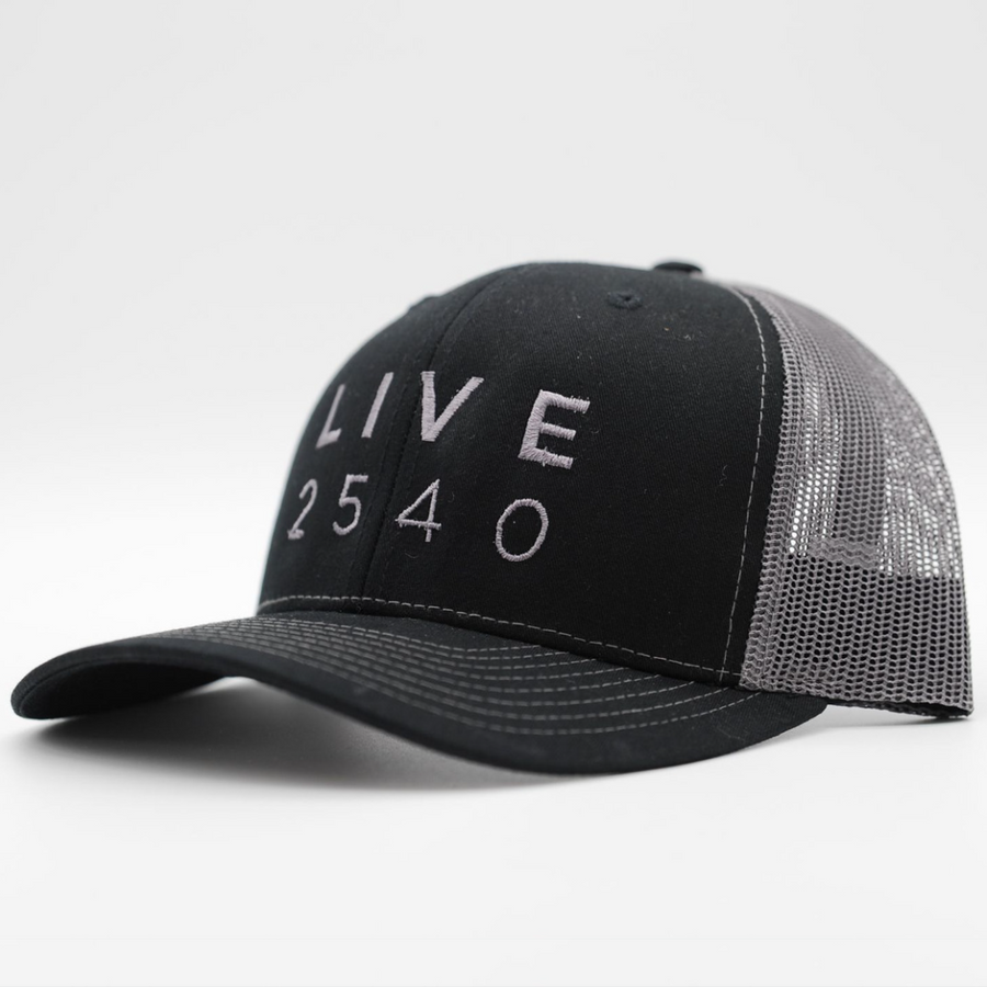 Hat - Trucker Black & Gray LIVE2540