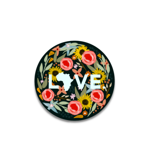 2022 Sticker- Floral Circle, Layne Collection- 3"