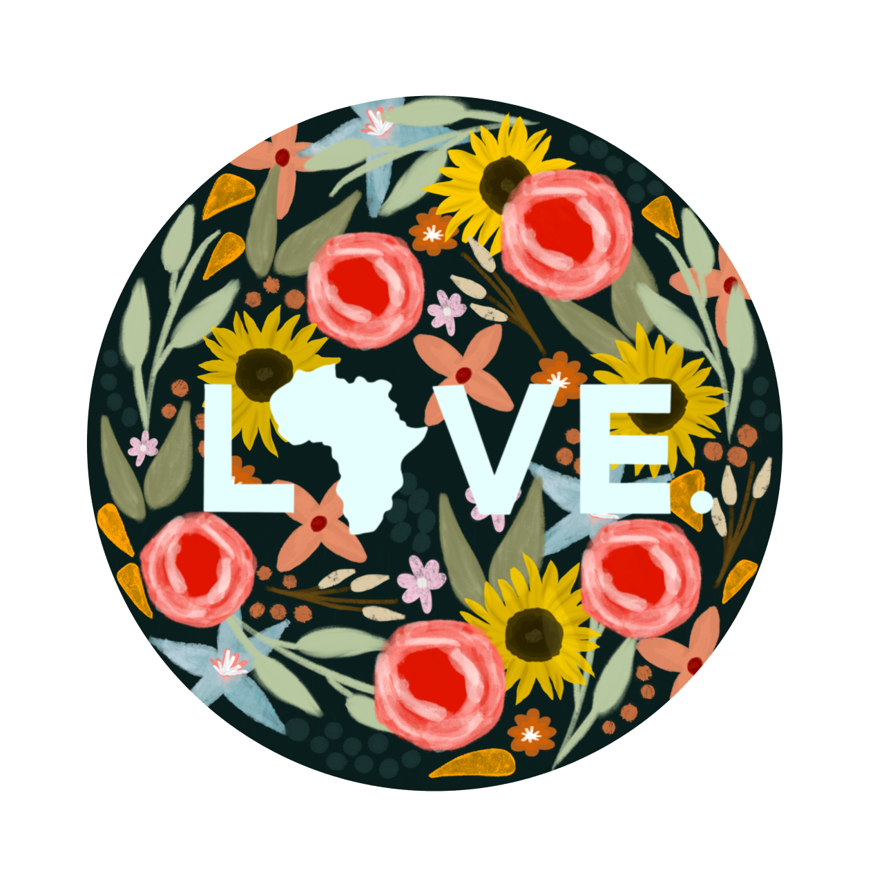 2022 Sticker- Floral Circle, Layne Collection- 3"
