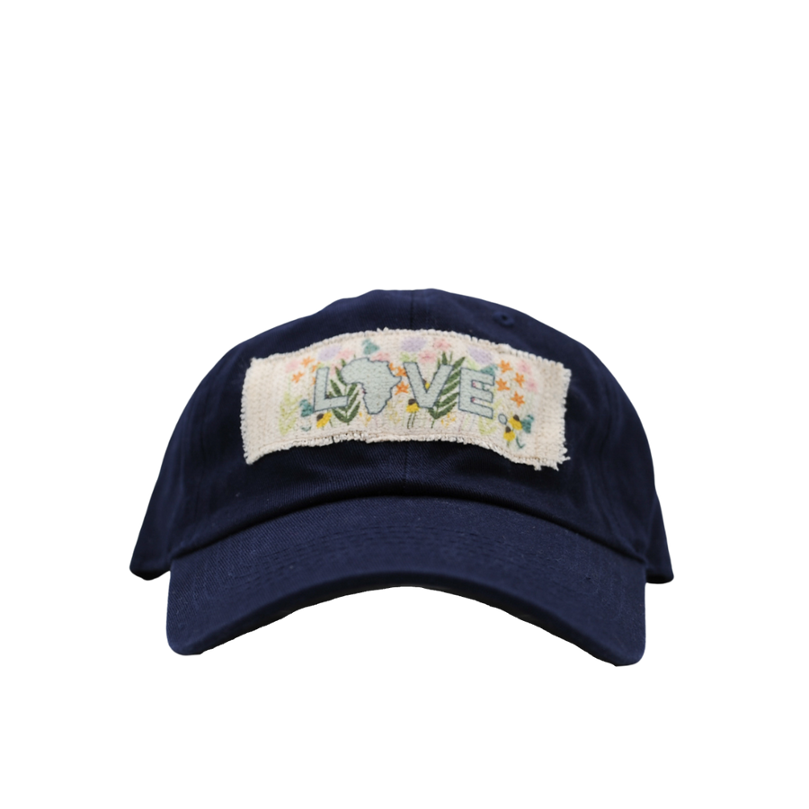 Hat - Relaxed Navy Trucker with Layne Floral LOVE. Patch