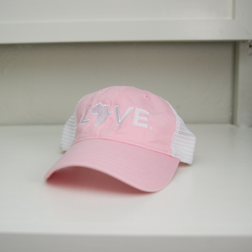 Hat - Relaxed Trucker Pink Embroidered